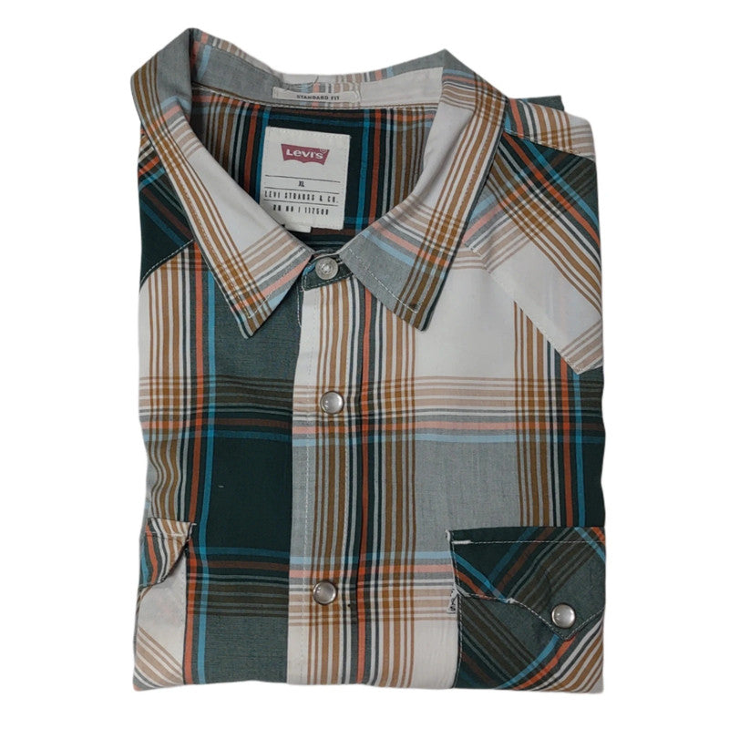 Levi's Standard Fit Long Sleeve Checked Shirt - XL