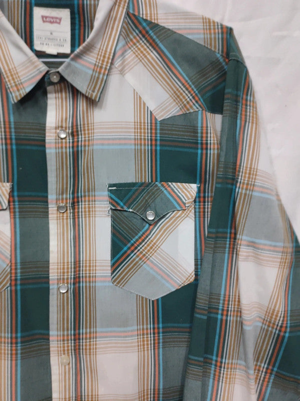 Levi's Standard Fit Long Sleeve Checked Shirt - XL