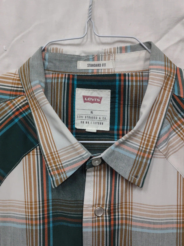 Levi's Standard Fit Long Sleeve Checked Shirt - XL