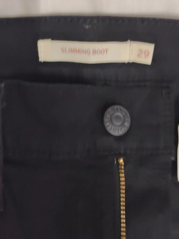Vintage Levi's Slimming Boot Cut Black Jeans W29 L32 UK 10